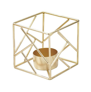 Luxurious Nordic Modern <b>Gold</b> Metal <b>Candle</b> Holder Best Quality Square Shape Candlestick Stand for Home Decoration for Decor - Product Image 1