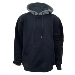 Nueva moda logotipo personalizado Pullover 100% algodón sudadera Streetwear casual heavyweight fleece holgado hombres Sudadera con capucha - Product Image 2