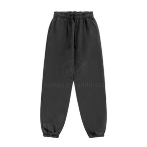 Pantalon de survêtement en molleton 100 % coton, léger, écologique, de qualité supérieure, avec logo personnalisé, taille à cordon de serrage, épaisseur moyenne, confort quotidien - Product Image 1