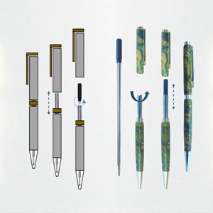 Luxe 100% fait à la main améthyste Collection stabilisateur Vietnam café bois plume multi-fonctionnel exécutif stylos à bille - Product Image 4