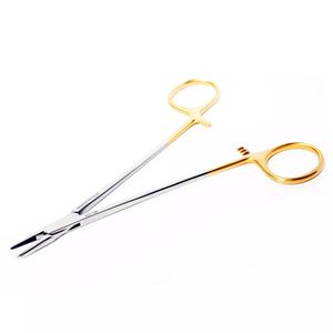 CE gran oferta Manual reutilizable de acero inoxidable alemán TC Crile soporte de aguja de madera 18cm mandíbulas finas manijas de oro cirugía General - Product Image 2