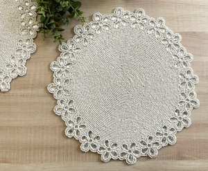 <b>Beaded</b> <b>Placemat</b> Handmade Round Charger for Luxury Dining & Holiday Decor Unique Piece Handmade <b>Beaded</b>, <b>Placemat</b>, Housewarming - Product Image 1