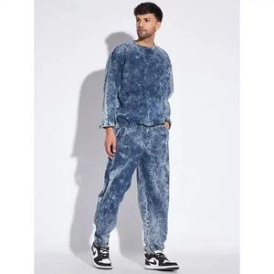 2025 personalizado Vintage lavado ácido desgastado Sudadera con capucha pantalones de chándal conjunto de talla grande francés Terry algodón Jogger con capucha - Product Image 5