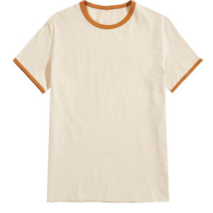 T-shirts bas quantité minimale de commande avec logo personnalisé pour hommes T-shirt à la mode uni doux au toucher T-shirt Ringer pour hommes T-shirt Ringer en coton OEM pour hommes - Product Image 4