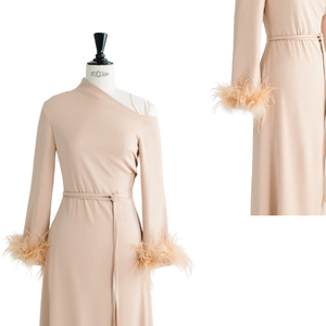 ชุดสตรีอย่างเป็นทางการขายร้อนAdela One - ไหล่MidiชุดDeknitกลับซาตินGeorgetteกล่องWhiteantผู้ส่งออก - Product Image 1