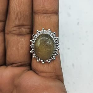 แหวนเงินสเตอร์ลิง925ไม่เหมือนใครดีไซน์เนอร์พลอยสังเคราะห์ควอตซ์แท้สำหรับงานแต่งงานงานปาร์ตี้อินเดียขายส่งโรงงาน - Product Image 1