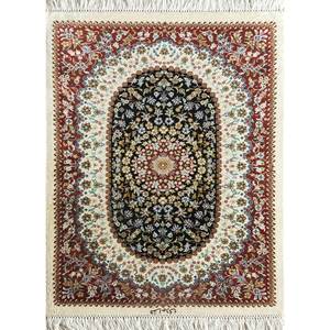 Gulmarg Classic Hand Knotted <b>Silk</b> Rugs <b>Red</b> & Orange Medallion Rectangle Design for Home Living Room or Bedroom Floor-PKPS-60 - Product Image 1
