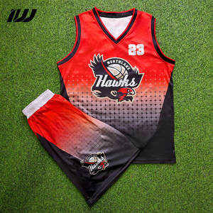 Tenues de basket-ball pour hommes en tissu respirant et confortable, taille personnalisée, fabricant professionnel de tenues de basket-ball - Product Image 2