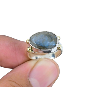 Bague en pierre précieuse Labradorite Bijoux pour femme Bijoux en argent style Boho Argent sterling 925 Bague tendance faite main Cadeau pour elle - Product Image 1