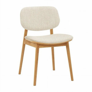 Teak European Modern Minimalist Dining <b>Chair</b> with Flat Seat-Solid Wood Home Furniture - Product Image 1