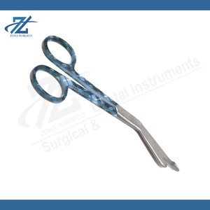 Ciseaux à bandage manuels de haute qualité, extrémité de la sonde inclinée, 178 mm, acier inoxydable, instruments chirurgicaux réutilisables pour usage général - Product Image 2