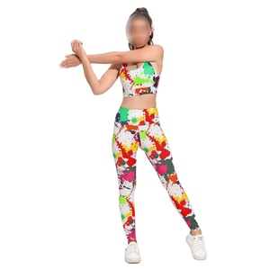 2 Pcs Reversible Solid Adult Size Yoga Sets Sports Bra Mid Waist Breathable Elastic Waist Workout Fitness Were - Product Image 1