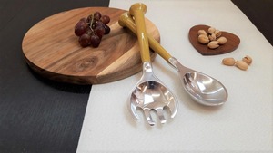 Juego de servidor de ensalada de metal moderno, utensilio de comedor de diseñador, esencial para el hogar elegante - Product Image 6