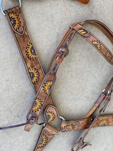 Cabeza occidental de cuero marrón decorativo, para caballos - Product Image 6