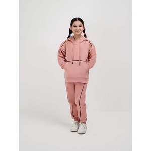 Conjunto Deportivo de Invierno para Niñas, de Alta Calidad, con Capucha, Forro Polar, Lavado Ácido, Transpirable, Resistente al Viento, Ropa Urbana, Logotipo Personalizado, OEM - Product Image 1