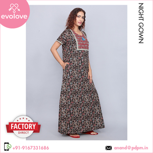 ชุดนอนผ้าฝ้ายเนื้อนุ่มสำหรับสตรีชุดเดรสยาวสำหรับฤดูใบไม้ผลิ100% ยอดเยี่ยมในฤดูร้อน - Product Image 2