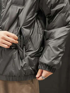 Nouvelle veste bomber d'hiver pour homme OEM personnalisée, tissu en toile, col montant, teinture unie, style décontracté, logo frontal, respirante - Product Image 4