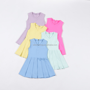 Child <b>Dance</b> Performance Outfit Sleeveless Pleated Dress built in Shorts Back Zipper Soft Fabric Wholesale Price - Product Image 3