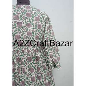 Robe décontractée en coton à col en V de qualité supérieure pour femmes, impression numérique, taille naturelle, occasion de fête, lavable, disponible en gros - Product Image 6