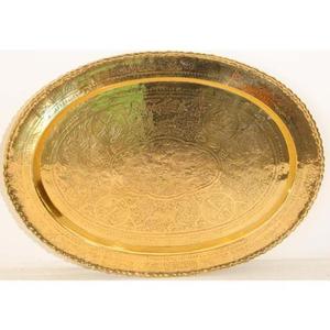 Bandeja de Servicio Decorativa de Latón, Apta para Exhibición Decorativa, Servicio y Celebraciones Culturales - Product Image 4