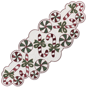 36" Glass Beaded <b>Dining</b> <b>Table</b> <b>Runner</b> High Quality Hand Beaded Work With Custom Floral Design Low Price <b>Runners</b> for Christmas - Product Image 1