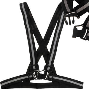 AG590B Safety Vest Reflective <b>Harness</b> Water-Proof Fluorescent Mesh Features Customizable Logo <b>Black</b> Jacket Made Polyester Cotton - Product Image 3