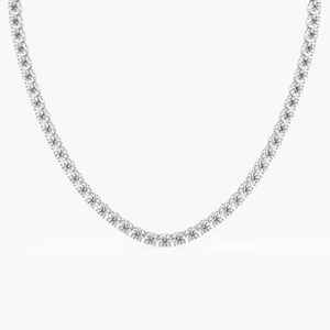 Lujoso collar de tenis de moissanita de corte brillante, Joyería de diamantes clásicos para compromiso, aniversario de boda o regalo de fiesta - Product Image 2