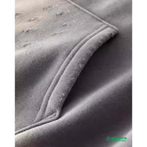 Sweat-shirts à capuche unisexes de haute qualité, style streetwear, en molleton 100% coton ou tissu éponge français, délavés à l'acide et effet soleil, vente en gros - Product Image 5