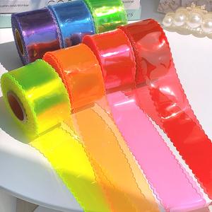 Nastro di plastica del nastro del PVC della gelatina 5cm con il bordo smerlato per gli archi dei capelli e la decorazione del paesaggio - Product Image 3
