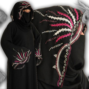 Amazing Machine Embroidery Design on Abaya and Head Scarf - Product Image 1