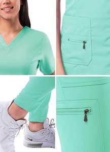 Uniformes de hospital de verano con estilo para mujer Material de LICRA elástico de alta calidad uniformes de enfermera cómodos profesionales médicos - Product Image 2
