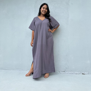 Double Gauze Cotton <b>Kaftan</b> Dress Womens Summer Dress Beach Cover Up Vacation Caftan Cruise Party Wear Flowy Summer Style - Product Image 1