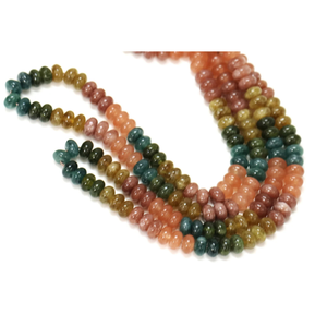 Hermosas Cuentas de Cuarzo Multicolor en Forma de Rondelle, Cuentas de Piedras Preciosas de Cuarzo con Tonos Mixtos de 7-8 mm, Calidad AAA, Venta al por Mayor - Product Image 2