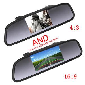 4,<span class=keywords><strong>3</strong></span>-Zoll-Spiegelmonitor Auto-Rückfahrkamera-Set | 8LED Nachtsicht-Rückfahrkamera | Wasserdichtes Parksensor-System DC 12V Einparkhilfe - Product Image 2