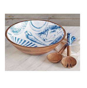 Wooden Printed Resin Decal Bowl <b>High</b> Quality Home Decor <b>Table</b> Top <b>Kitchen</b> Ware Mango Wood Bowl - Product Image 3