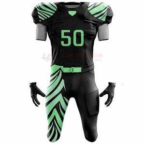 Diseña Tu Propio Logotipo, Uniforme de Fútbol Americano Sublimado, Servicio OEM, 100% Poliéster, Ligero, Transpirable, Mangas Cortas - Product Image 2