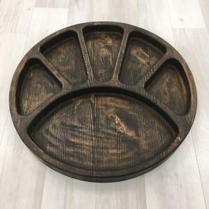 Plato dividido octogonal de madera de acacia con múltiples secciones Bandeja de servicio de madera sostenible para aperitivos, nueces y comidas para niños - Product Image 5