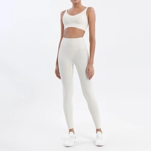 2024 femme Fitness vêtements Gym Activewear 3 pièces sans couture Yoga ensemble XL Leggings Shorts Yoga taille solide motif grande taille - Product Image 2