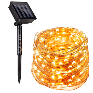 Luci a Stringa LED a Forma di Riso con Pannello Solare Impermeabile IP67, Corpo Lampada in PVC e Rame per Applicazioni Paesaggistiche - Product Image 3