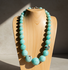 Collier de verrouillage noué à la main en argent 925 pour femmes de 18 pouces perles de pierre d'amazonite Design géométrique guérison naturelle mode à la mode - Product Image 4