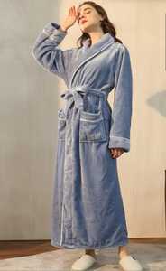 เสื้อคลุมอาบน้ำผ้ากำมะหยี่หนาสำหรับ100%, เสื้อคลุมอาบน้ำผ้าฝ้ายวาฟเฟิลและผ้าไหมไซส์ XL สำหรับผู้หญิงและผู้ชายชุดคลุมโรงแรมคู่สไตล์ฤดูร้อน - Product Image 2