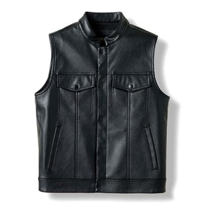 Chaleco Vaquero de Lona Negra con Diseño de Logotipo Personalizado, Cierre Frontal con Botones Cubiertos, Ropa Exterior de Otoño - Product Image 3
