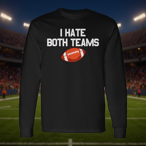 Maglietta a Maniche Lunghe per Tifosi di Calcio 'Odio Entrambi le Squadre' - Prodotto Promozionale - Product Image 3