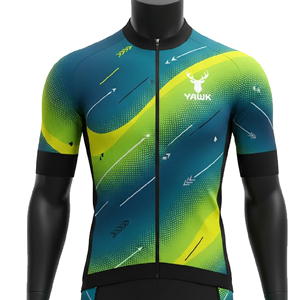 Maillot de cyclisme personnalisé à manches courtes pour homme, coupe-vent, léger, séchage rapide, extensible dans les quatre sens, polyester et élasthanne, fermeture éclair - Product Image 2
