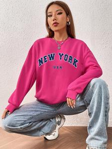 Vente en gros de sweats streetwear pour femmes meilleures ventes 100% coton pulls thermiques légers - Product Image 5