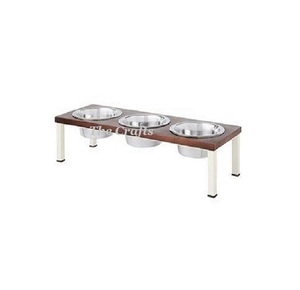 Stainless Steel <b>Dog</b> Feeding <b>Bowls</b> <b>With</b> Wooden <b>Stand</b> Deluxe Quality Pet Cats Water <b>Bowls</b> For Wholesale - Product Image 1