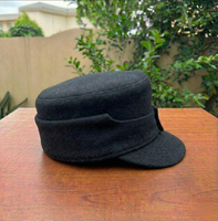 Casquette de campagne allemande M43 de la Seconde Guerre mondiale, noire, en laine Panzer
