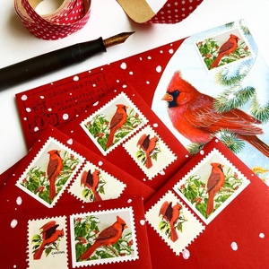 Pegatinas de pájaros en la nieve 2016, 5 hojas por juego, diseño de aves para cartas, tarjetas de felicitación, invitaciones de boda, tarjetas de cumpleaños - Product Image 1