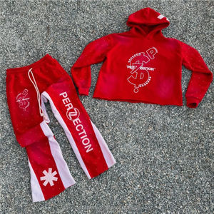 ชุด2ชิ้นเสื้อฮู้ดกางเกงผ้าคอตตอนสำหรับฤดูหนาวใส่ได้ทั้งชายและหญิงชุด3D ฟูโลโก้ตามสั่ง - Product Image 6