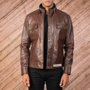 แจ็กเก็ตหนังสไตล์แฟชั่นแท้สำหรับผู้ชาย/2023แจ็กเก็ตหนังแท้สำหรับผู้ชาย - Product Image 5